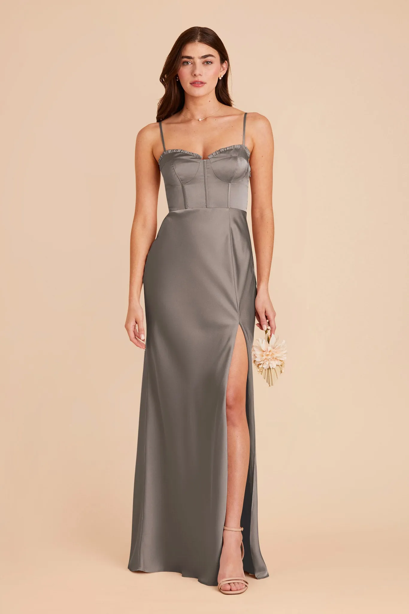 Jessica Matte Satin Dress - Quartz sold by Birdy Grey