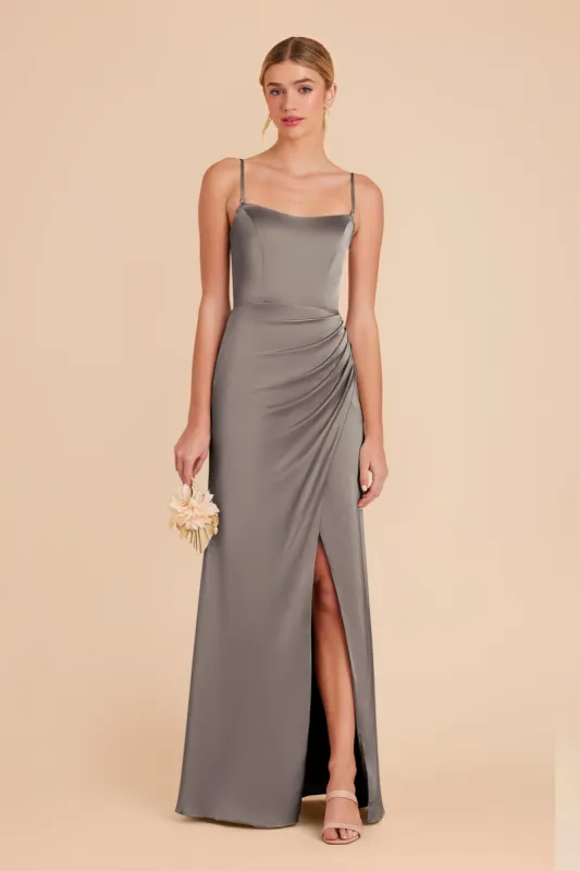 Anne Matte Satin Dress - Quartz sold by Birdy Grey