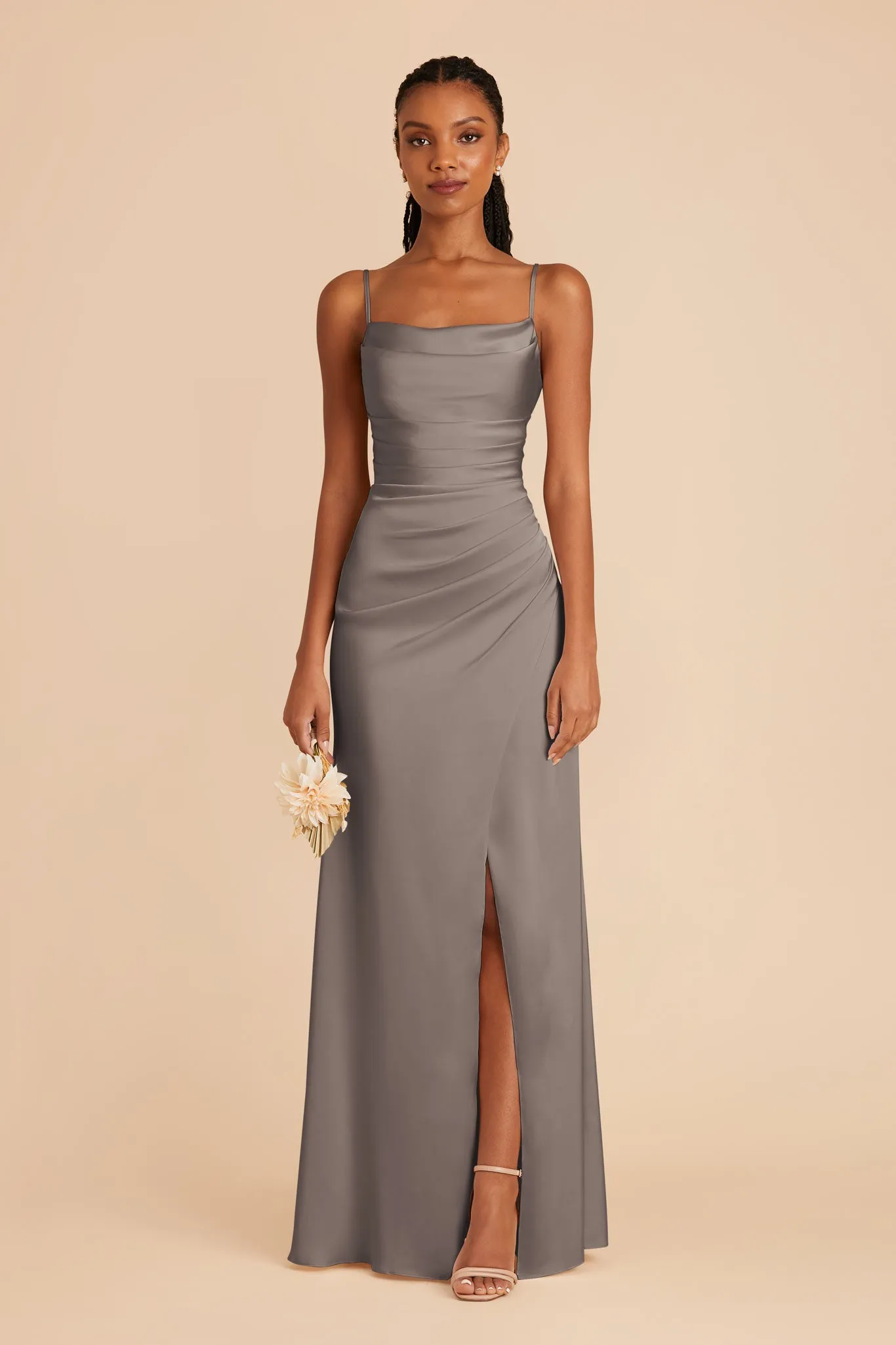 Lydia Matte Satin Dress - Quartz sold by Birdy Grey