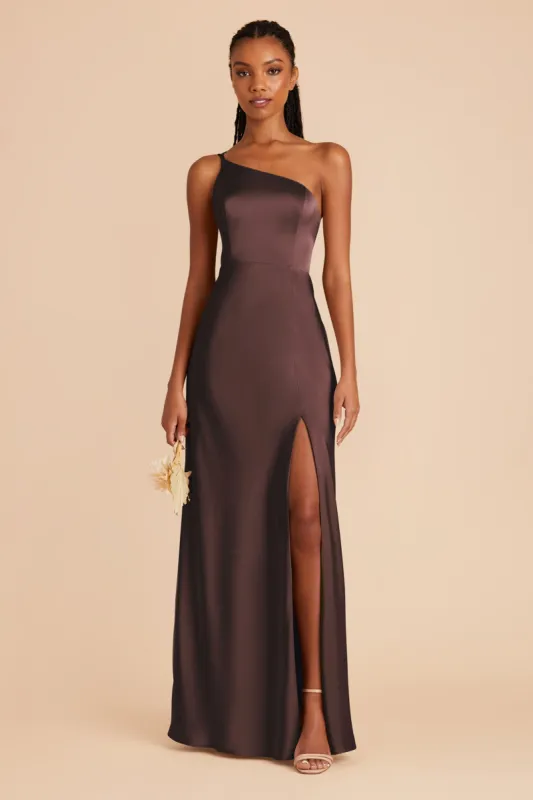 Kensie Matte Satin Dress - Espresso sold by Birdy Grey