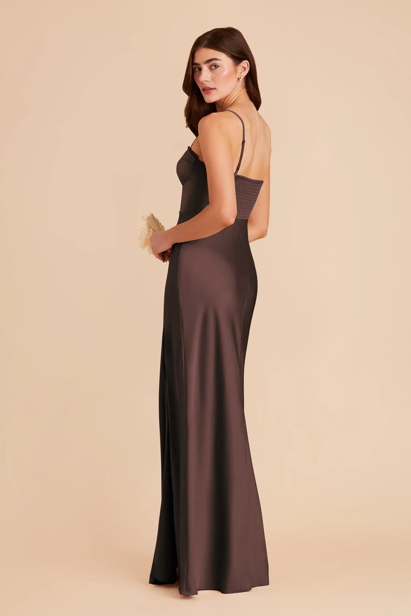 Jessica Matte Satin Dress - Espresso sold by Birdy Grey product image thumbnail 4