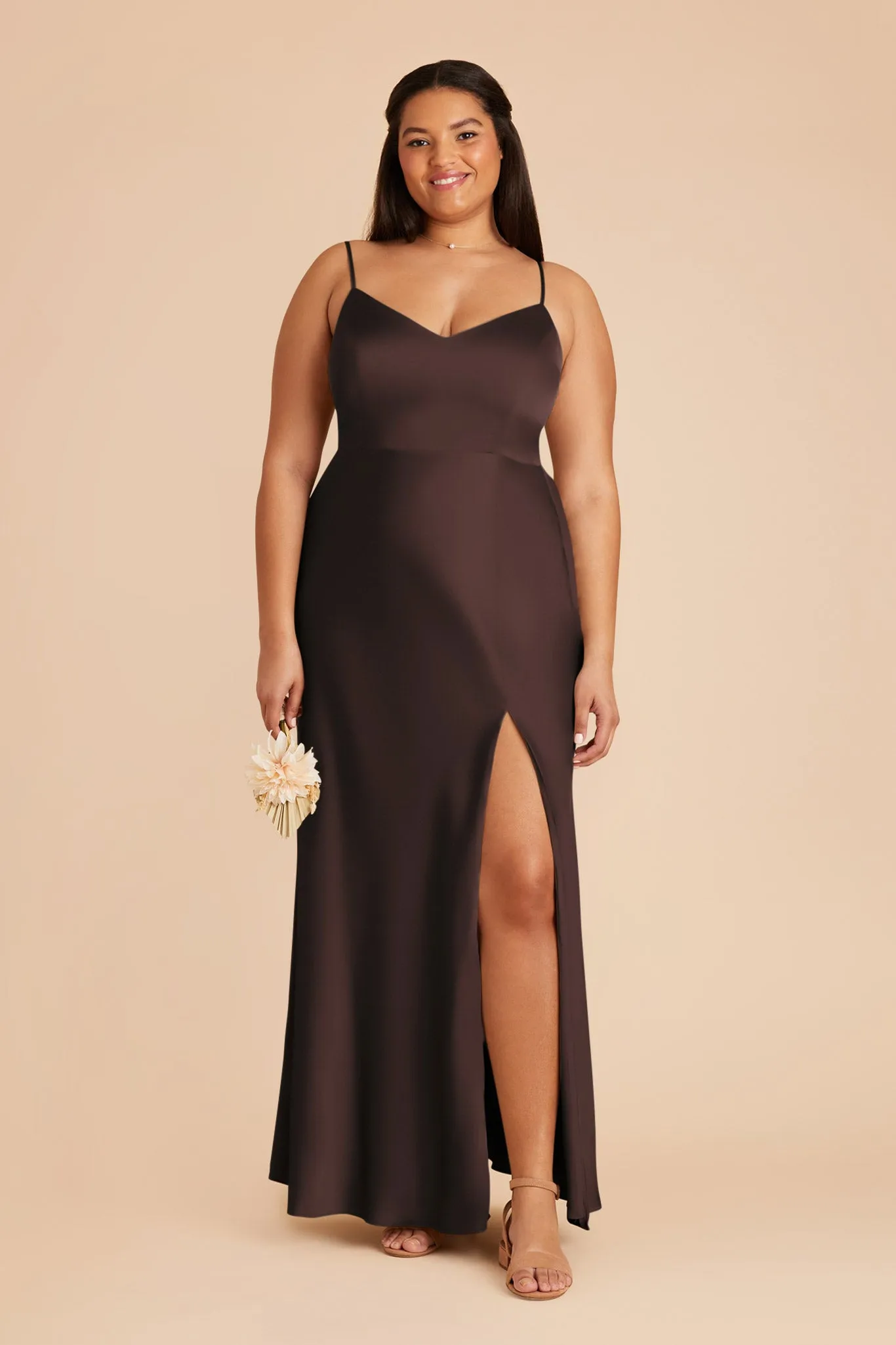 Jay Matte Satin Dress - Espresso sold by Birdy Grey product image thumbnail 5