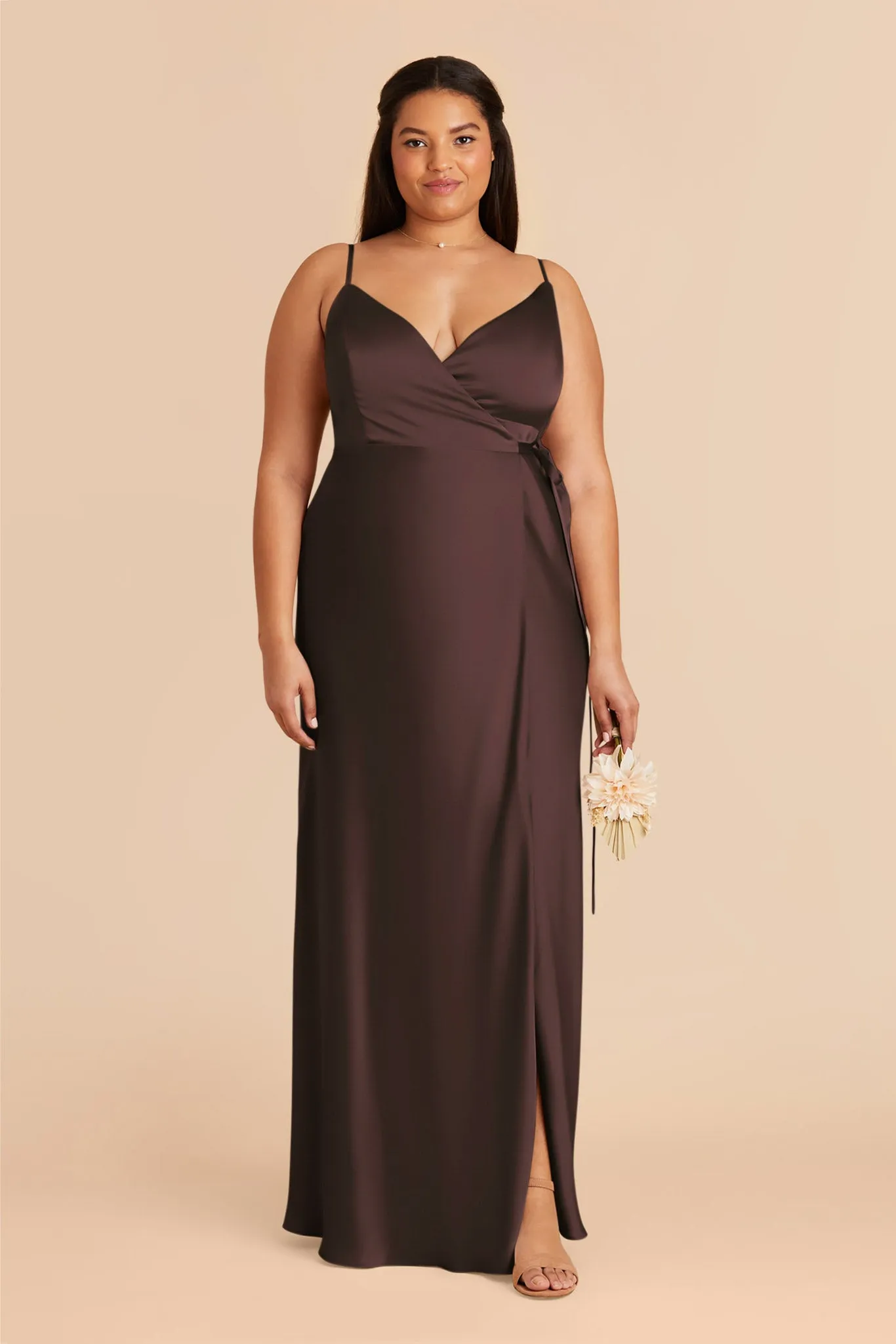 Cindy Matte Satin Dress - Espresso sold by Birdy Grey product image thumbnail 2