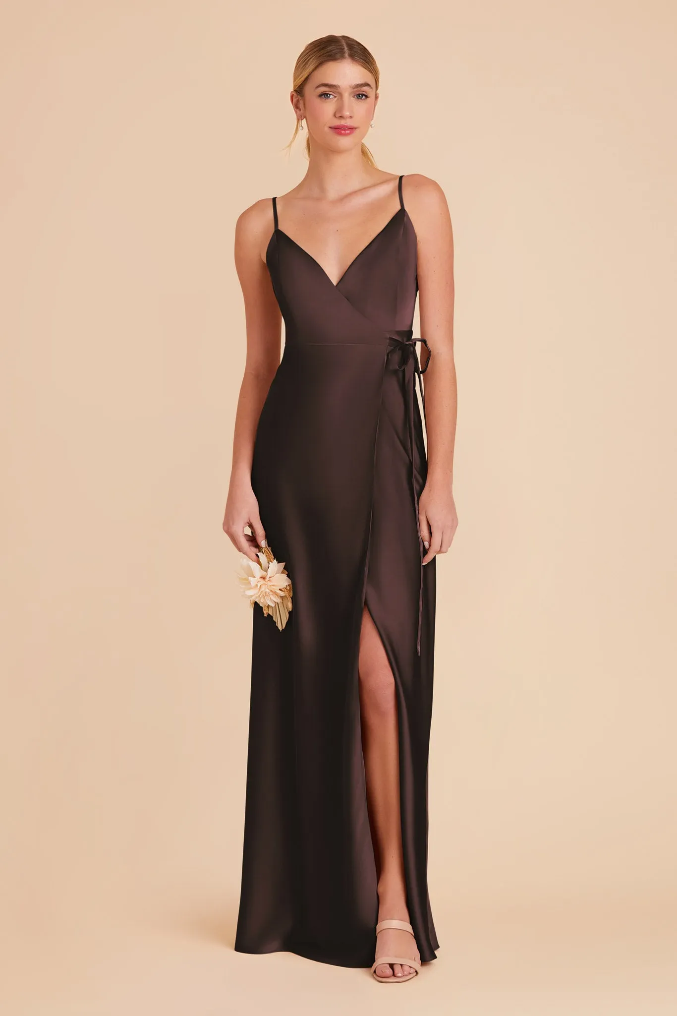 Cindy Matte Satin Dress - Espresso sold by Birdy Grey product image thumbnail 3