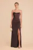 Anne Matte Satin Dress - Espresso sold by Birdy Grey