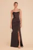 Anne Matte Satin Dress - Espresso sold by Birdy Grey