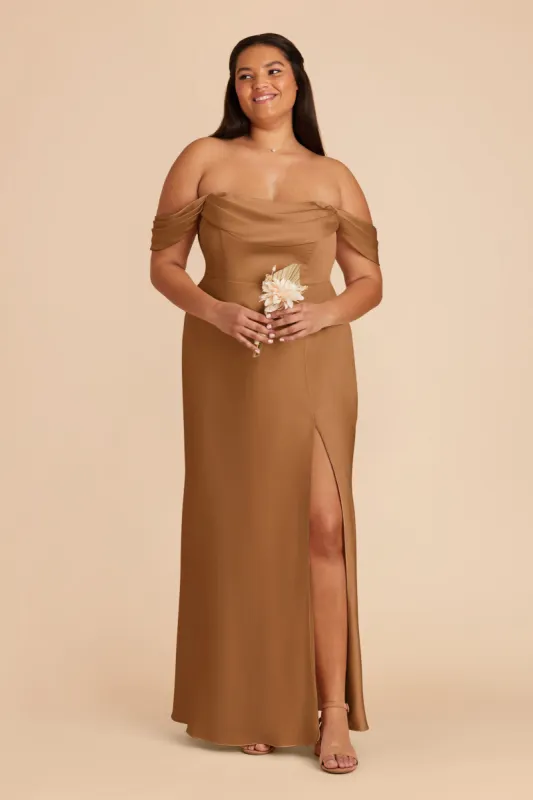 Mia Matte Satin Convertible Dress - Copper sold by Birdy Grey