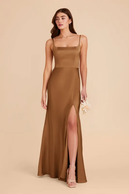 Mai Matte Satin Dress - Copper sold by Birdy Grey