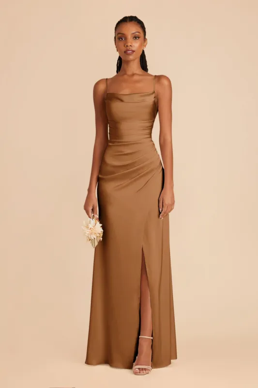 Lydia Matte Satin Dress - Copper sold by Birdy Grey