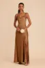 Lisa Long Matte Satin Dress - Copper sold by Birdy Grey