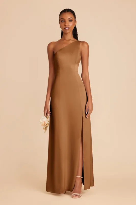 Kira Matte Satin Dress - Copper sold by Birdy Grey