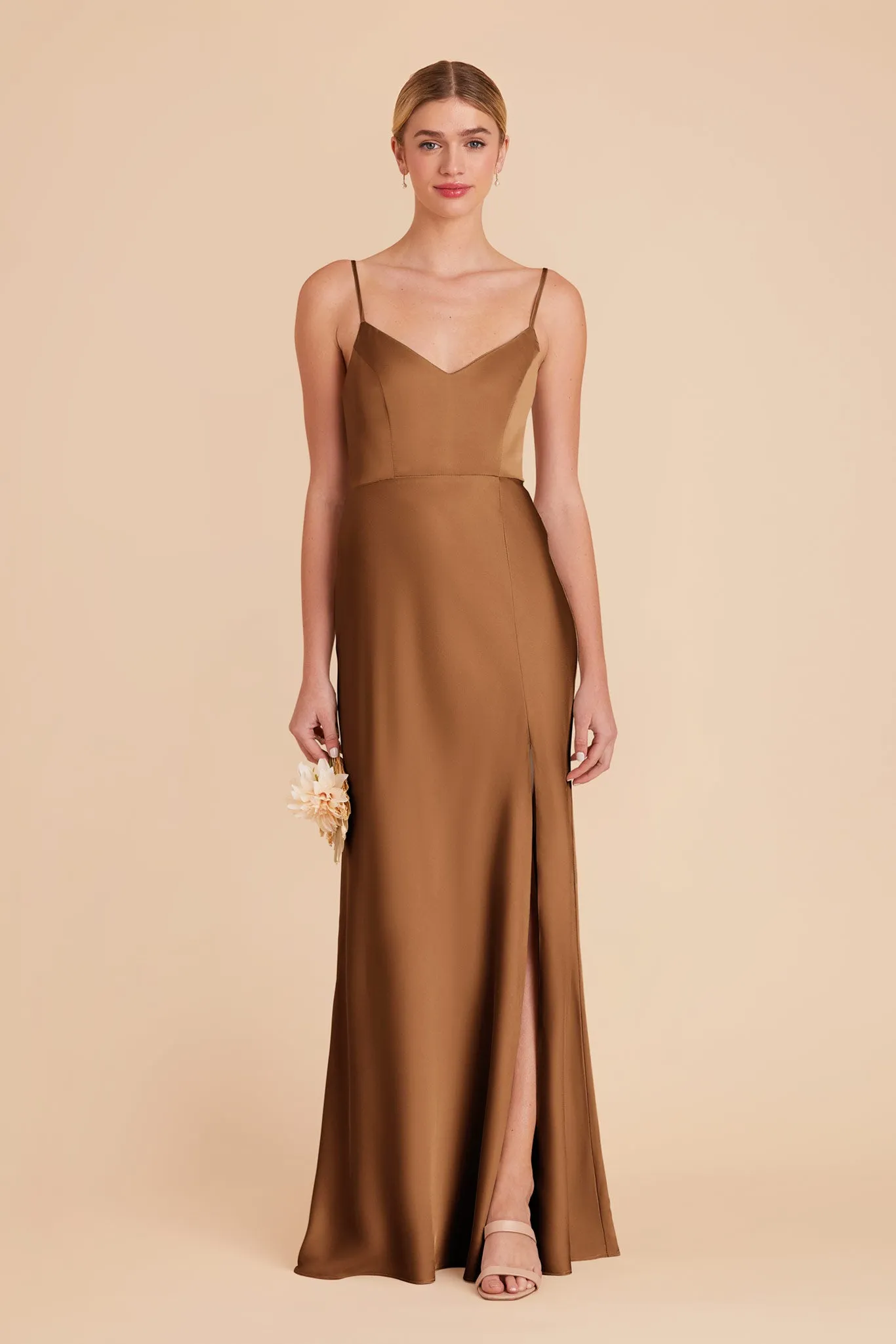 Jay Matte Satin Dress - Copper sold by Birdy Grey