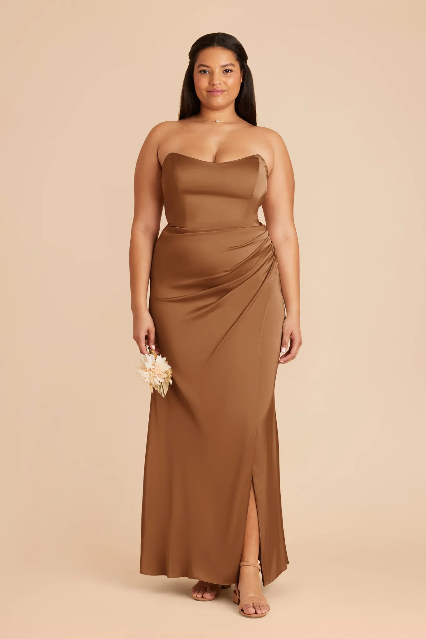 Anne Matte Satin Dress - Copper sold by Birdy Grey product image thumbnail 2
