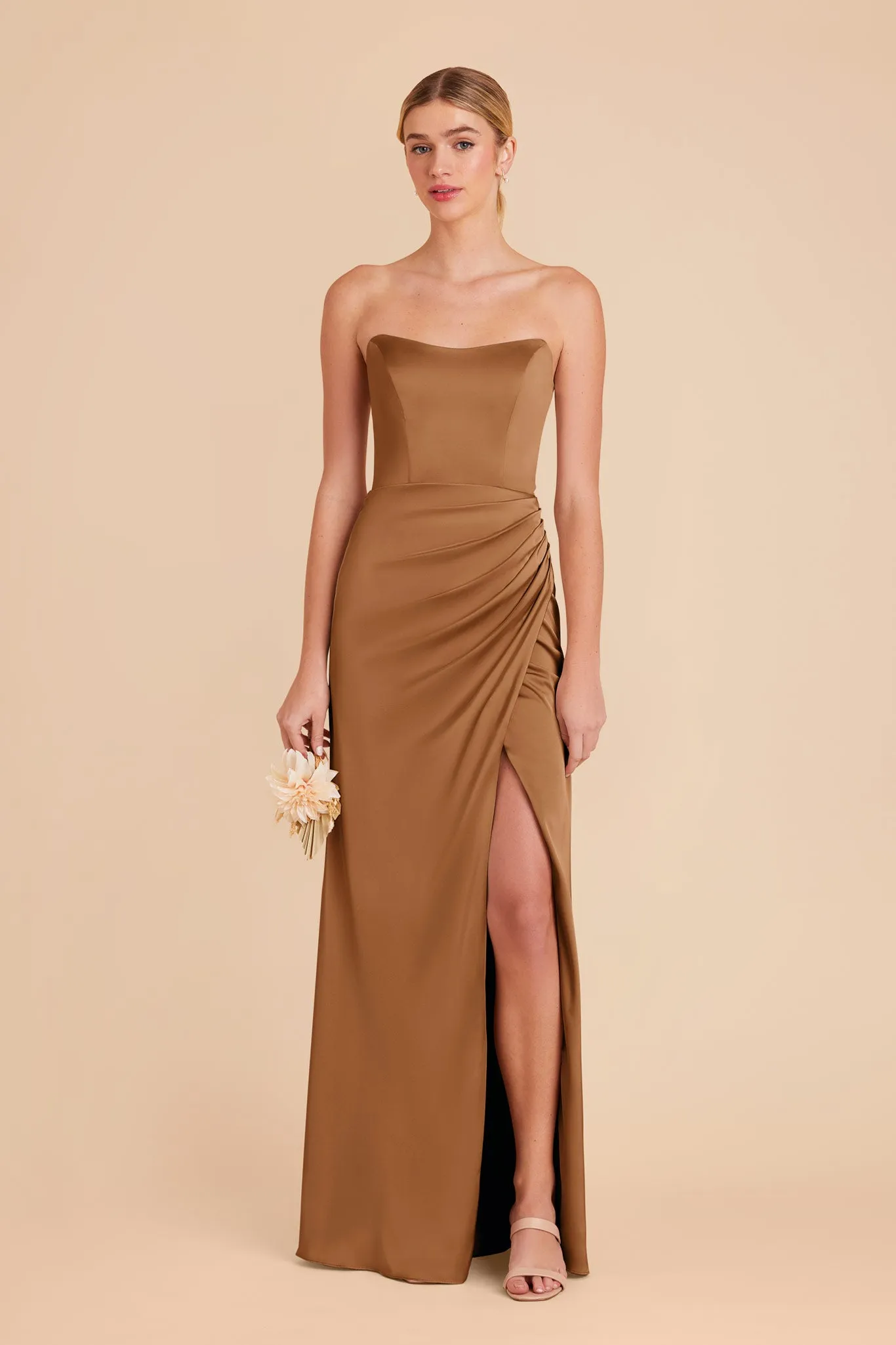 Anne Matte Satin Dress - Copper sold by Birdy Grey product image thumbnail 3