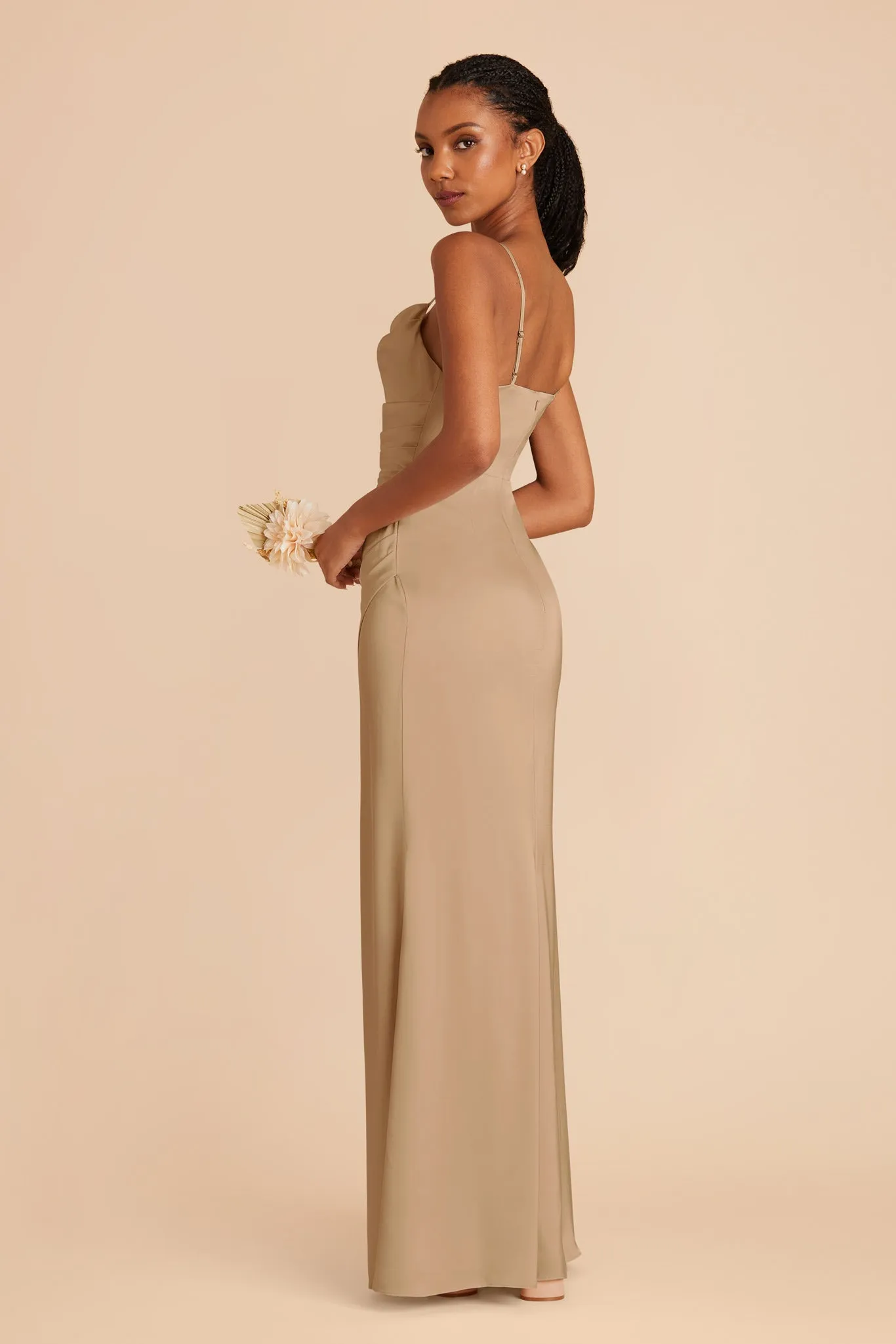 Lydia Matte Satin Dress - Yellow Gold sold by Birdy Grey product image thumbnail 5
