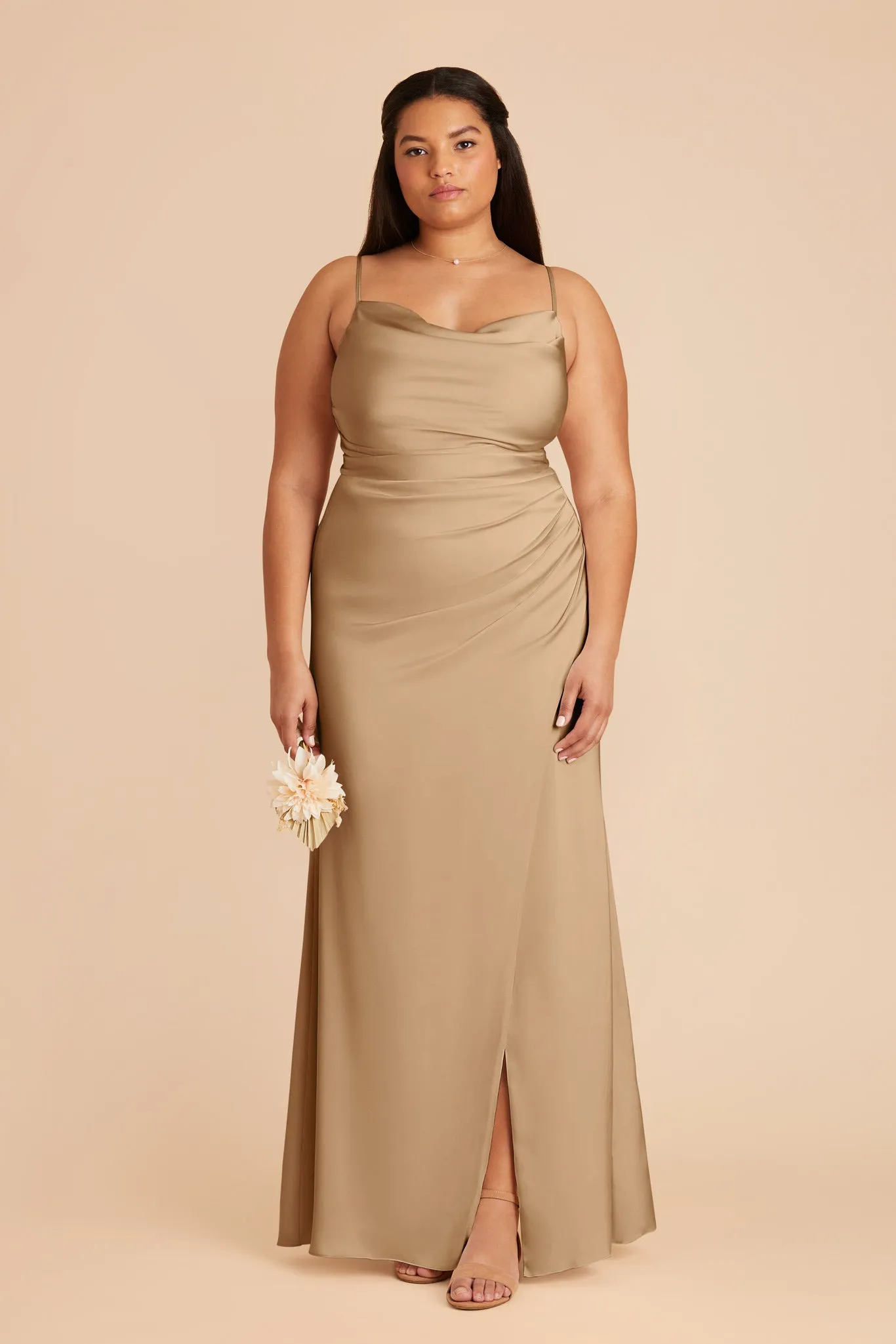 Lydia Matte Satin Dress - Yellow Gold sold by Birdy Grey product image thumbnail 2