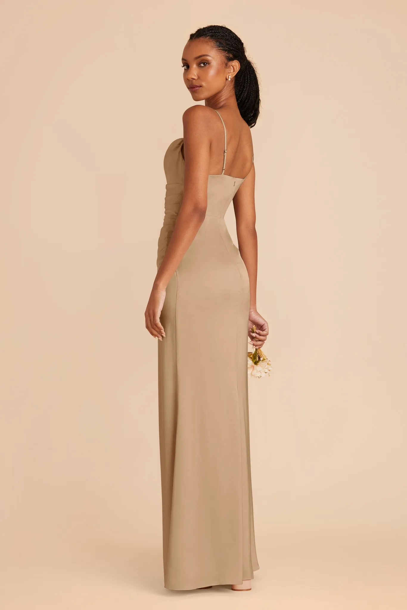 Lydia Matte Satin Dress - Yellow Gold sold by Birdy Grey product image thumbnail 4