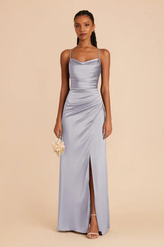 Lydia Matte Satin Dress - Periwinkle Blue sold by Birdy Grey