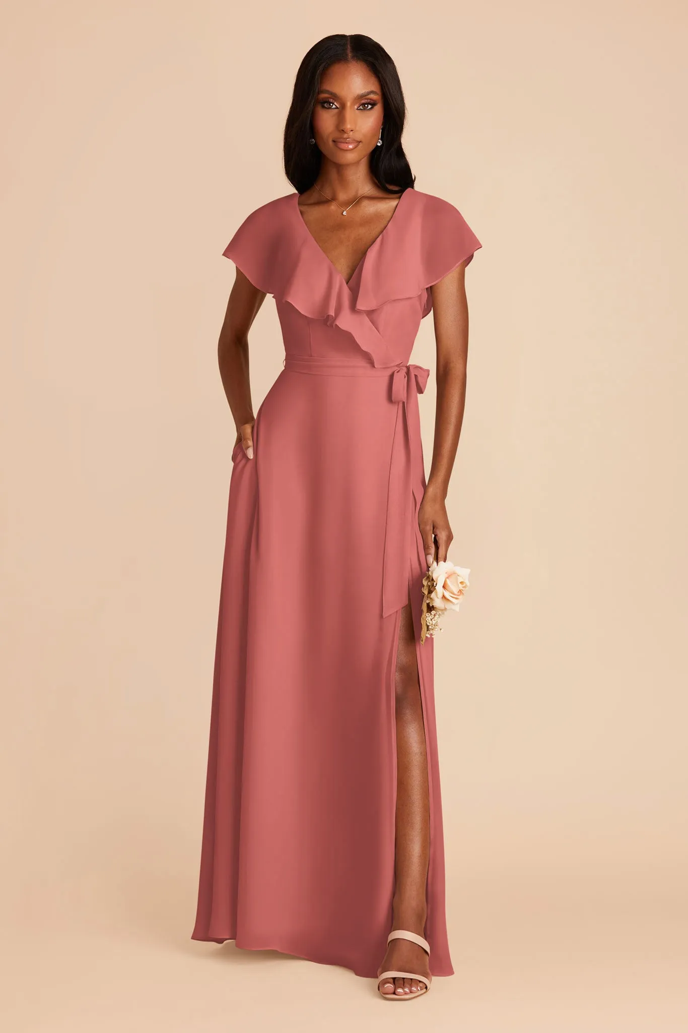 Jackson Chiffon Dress - Wild Rose sold by Birdy Grey