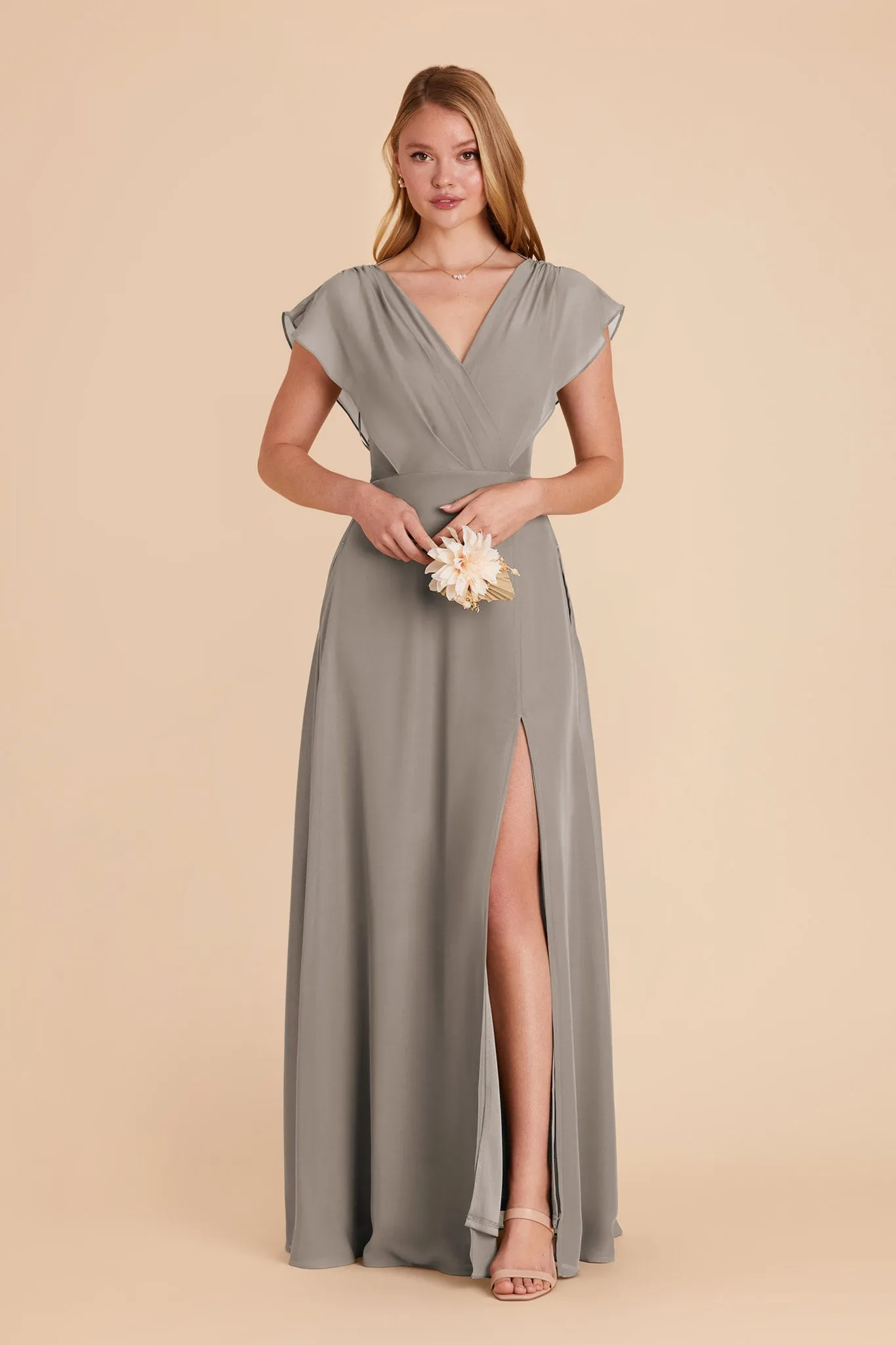 Violet Chiffon Dress - Silver sold by Birdy Grey product image thumbnail 3