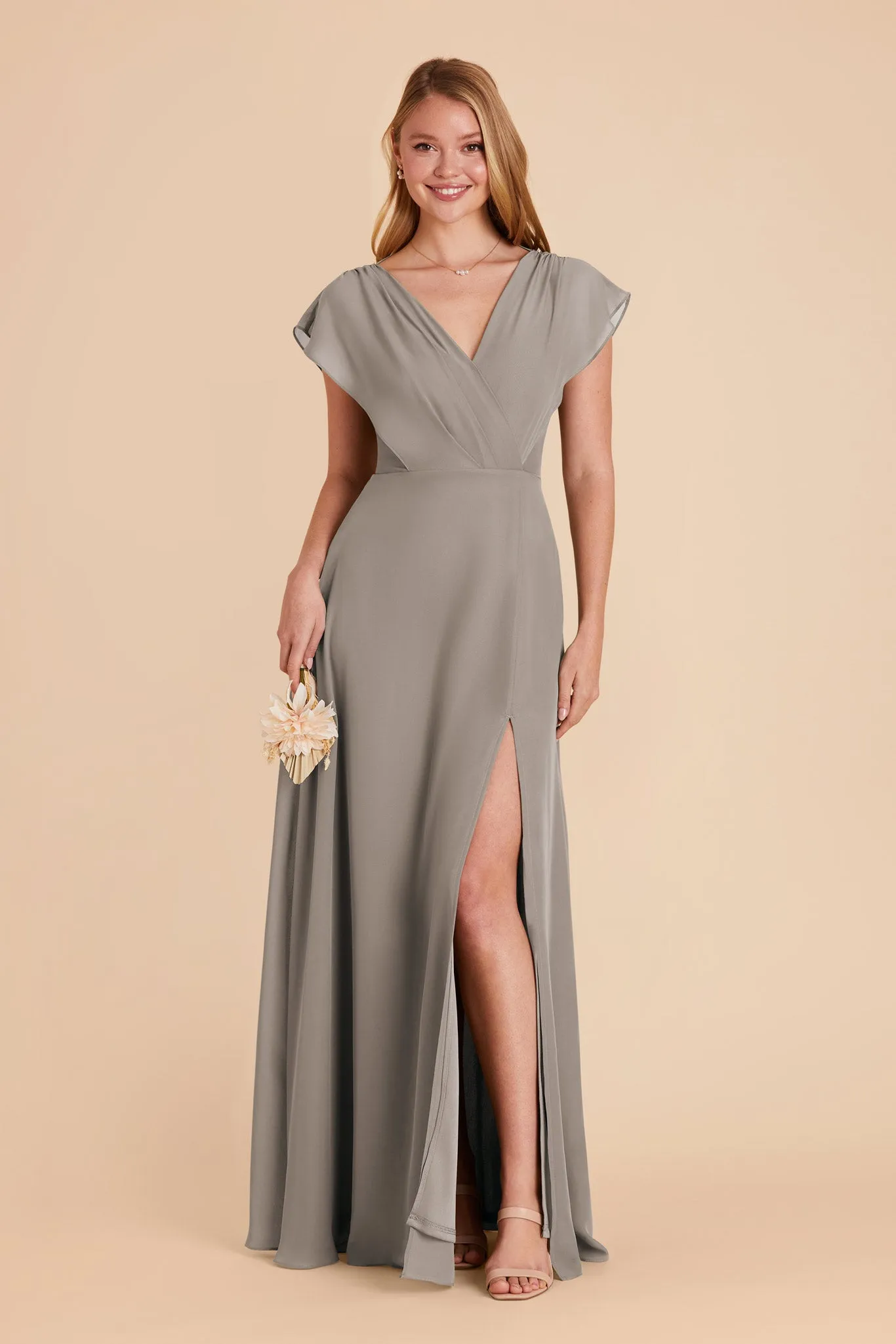 Violet Chiffon Dress - Silver sold by Birdy Grey