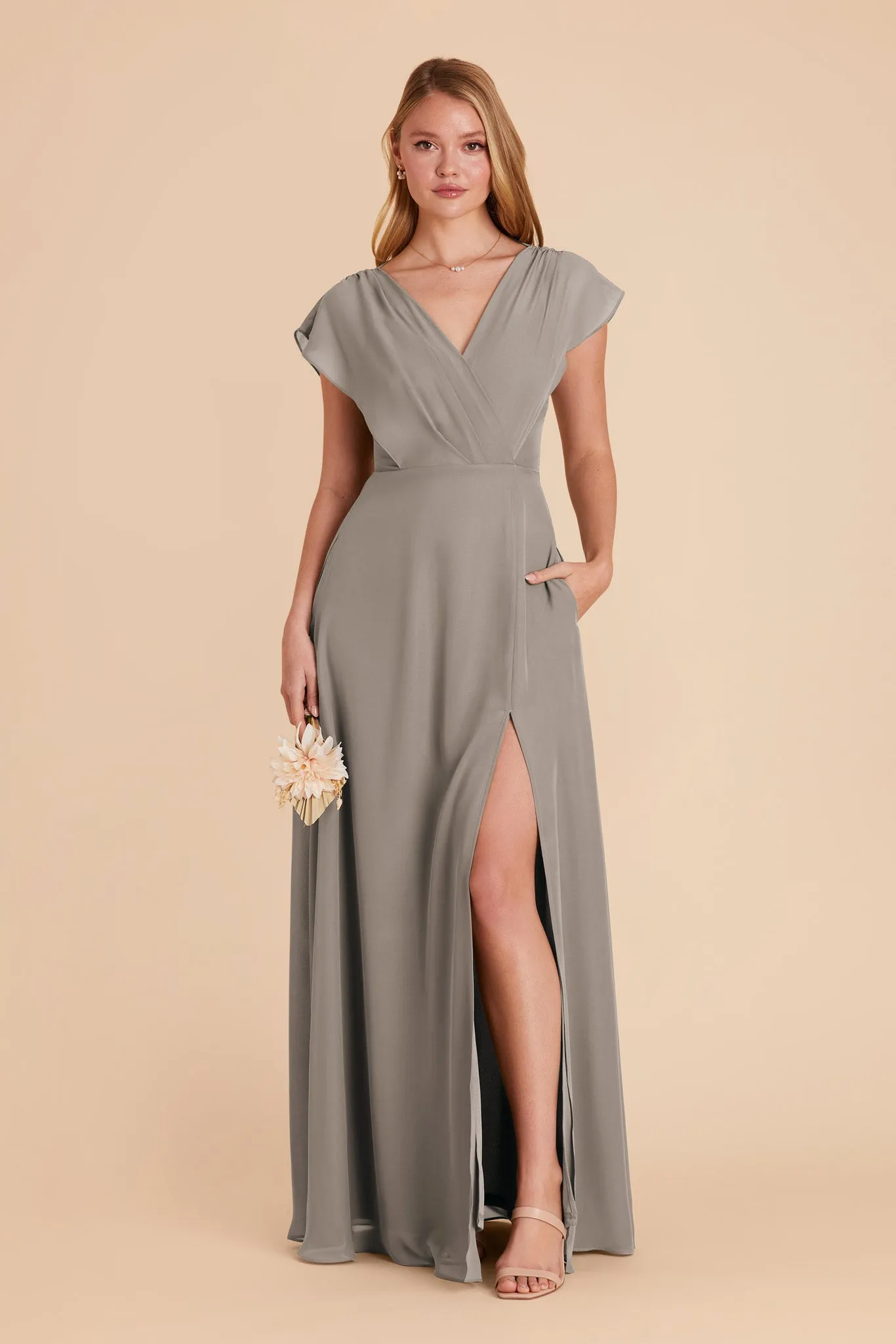 Violet Chiffon Dress - Silver sold by Birdy Grey product image thumbnail 4