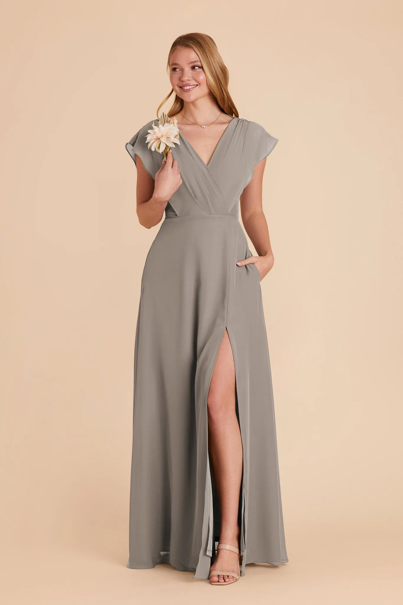 Violet Chiffon Dress - Silver sold by Birdy Grey product image thumbnail 5