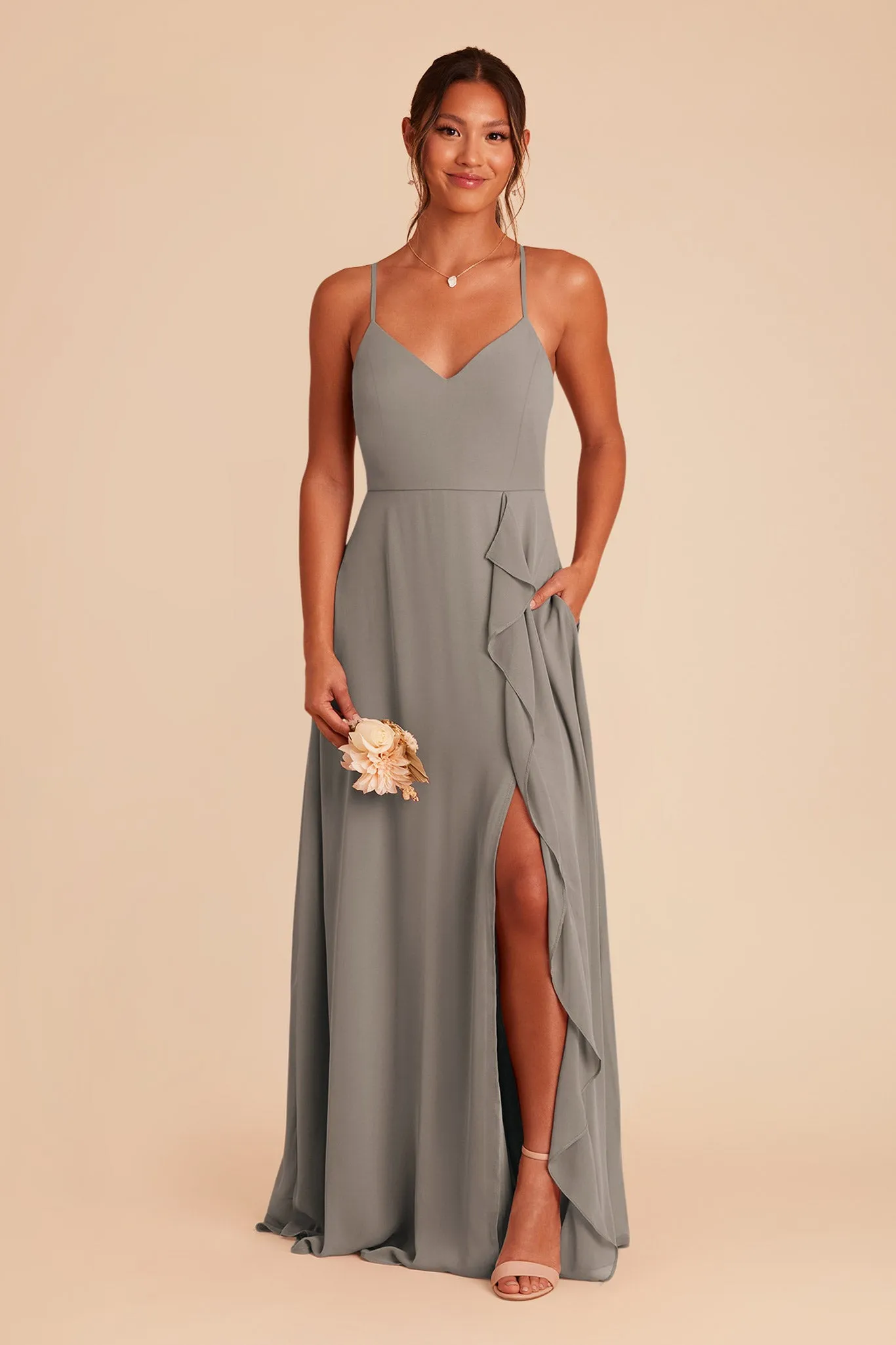 Theresa Chiffon Dress - Silver sold by Birdy Grey product image thumbnail 4