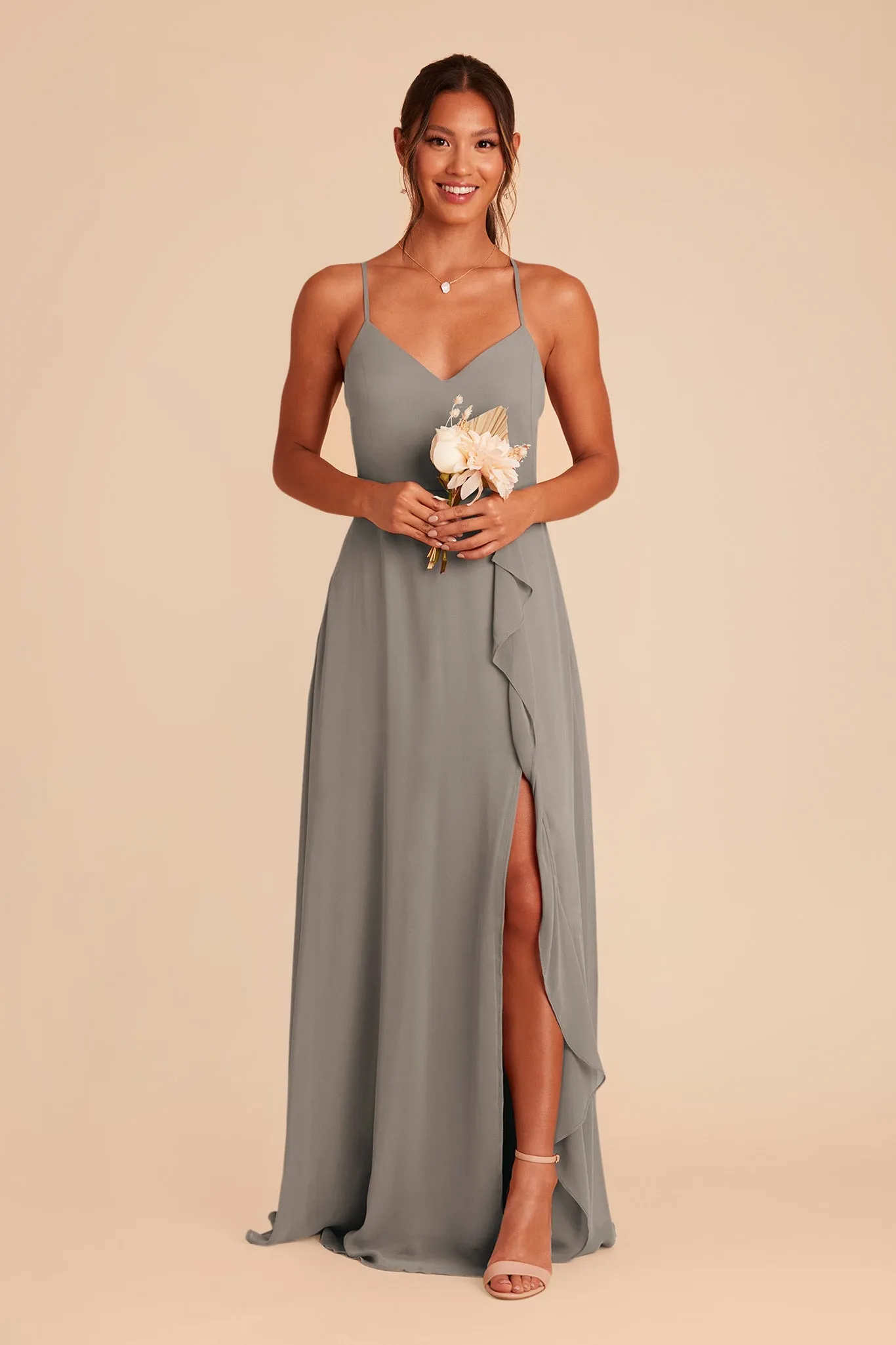 Theresa Chiffon Dress - Silver sold by Birdy Grey product image thumbnail 5