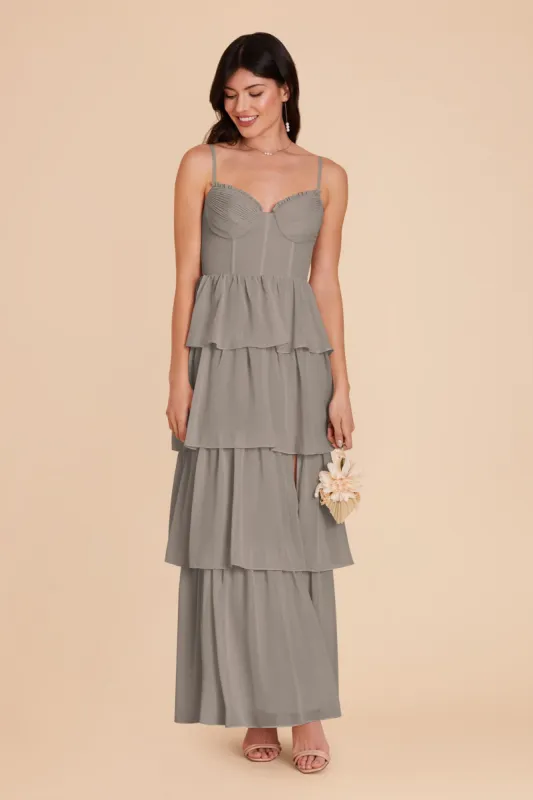 Lola Chiffon Dress - Silver sold by Birdy Grey
