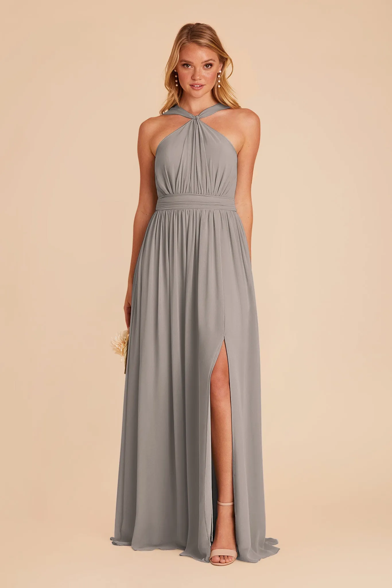 Kiko Chiffon Dress - Silver sold by Birdy Grey