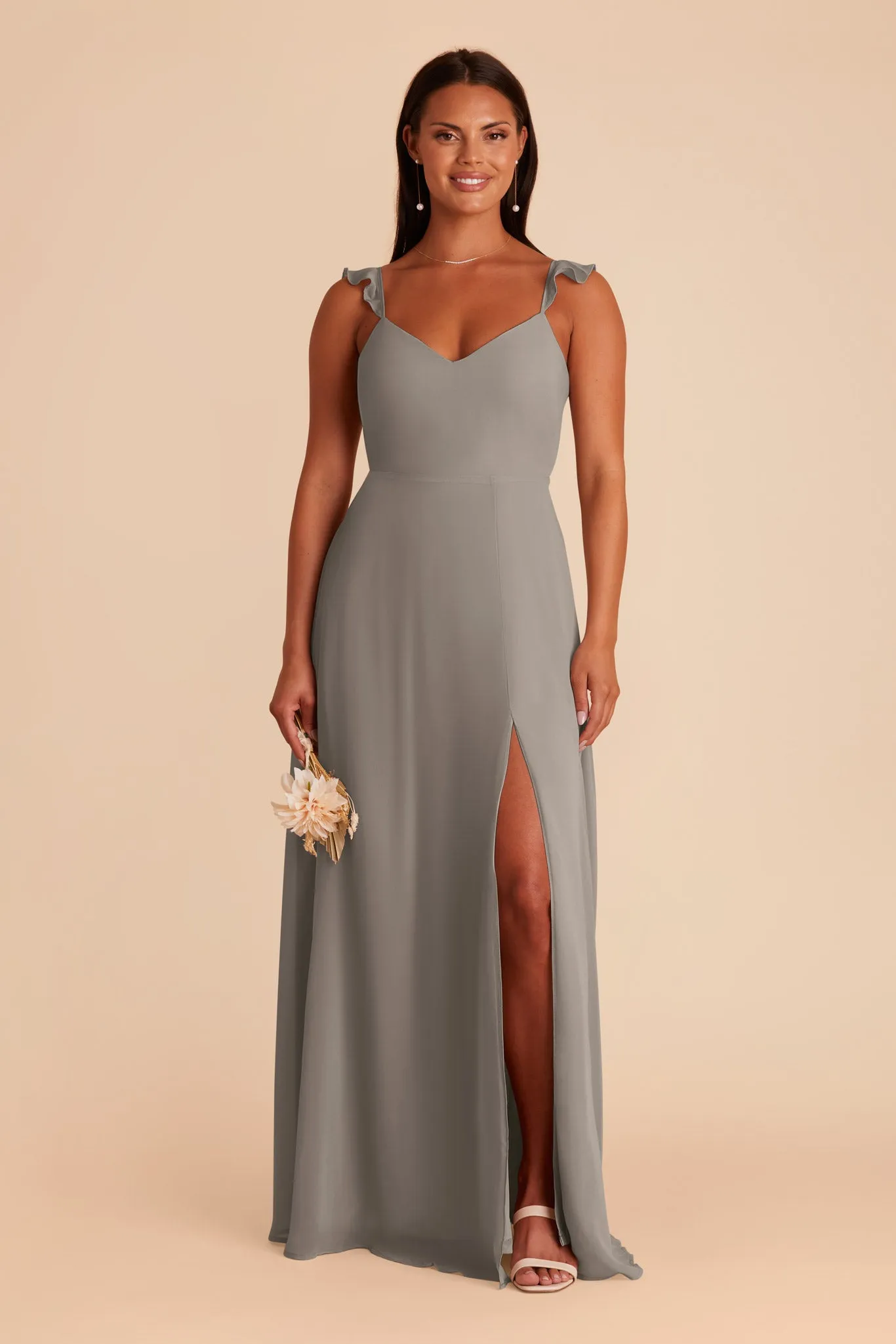 Doris Chiffon Dress - Silver sold by Birdy Grey