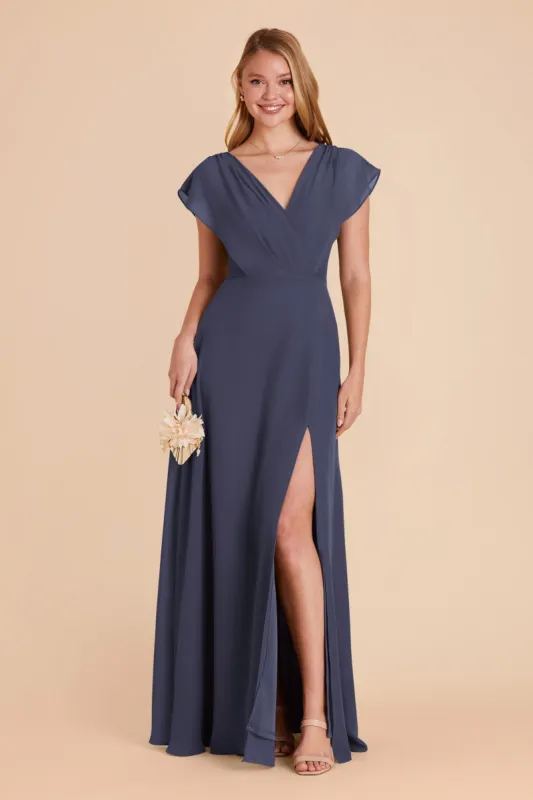 Violet Chiffon Dress - Dusk Blue sold by Birdy Grey