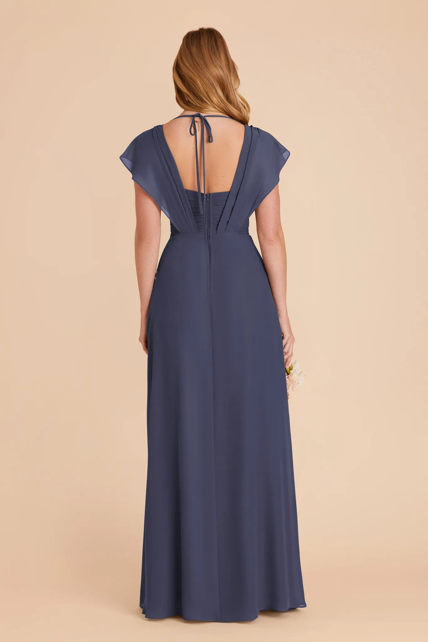 Violet Chiffon Dress - Dusk Blue sold by Birdy Grey product image thumbnail 5