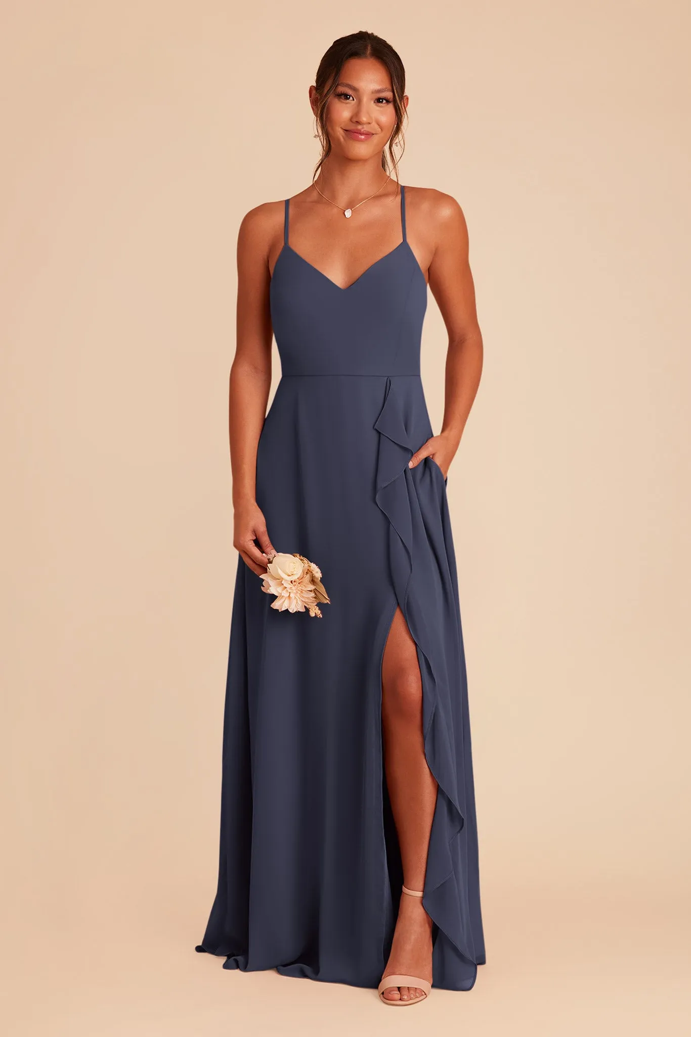 Theresa Chiffon Dress - Dusk Blue sold by Birdy Grey product image thumbnail 5