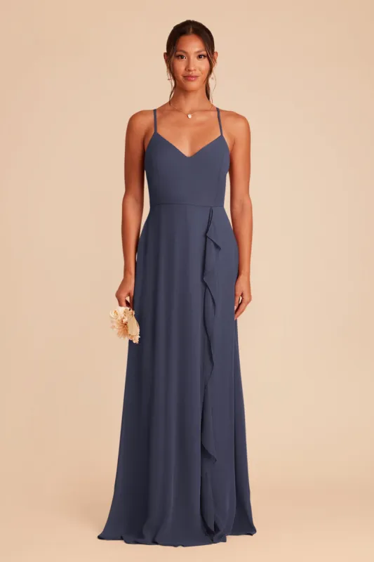 Theresa Chiffon Dress - Dusk Blue sold by Birdy Grey