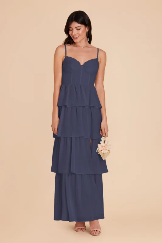 Lola Chiffon Dress - Dusk Blue sold by Birdy Grey