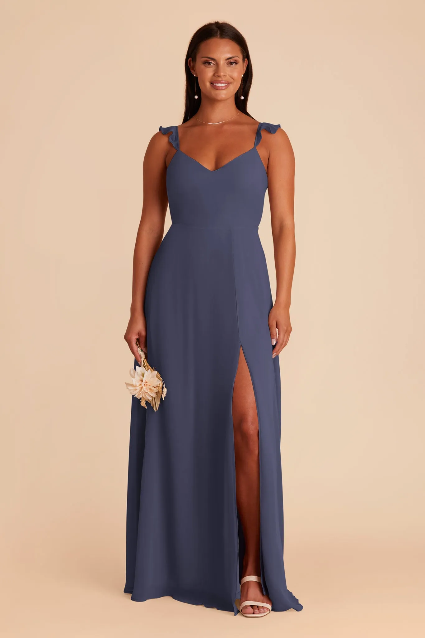 Doris Chiffon Dress - Dusk Blue sold by Birdy Grey