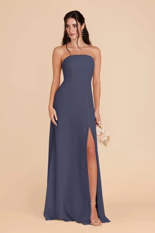 Chris Convertible Chiffon Dress - Dusk Blue sold by Birdy Grey