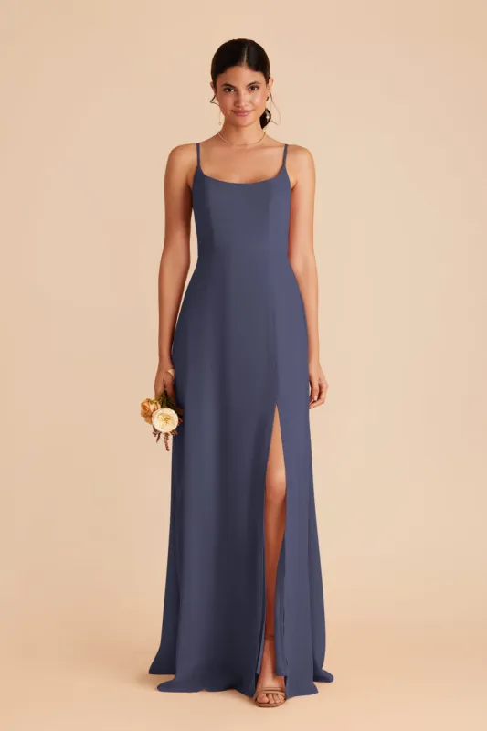 Amy Chiffon Dress - Dusk Blue sold by Birdy Grey