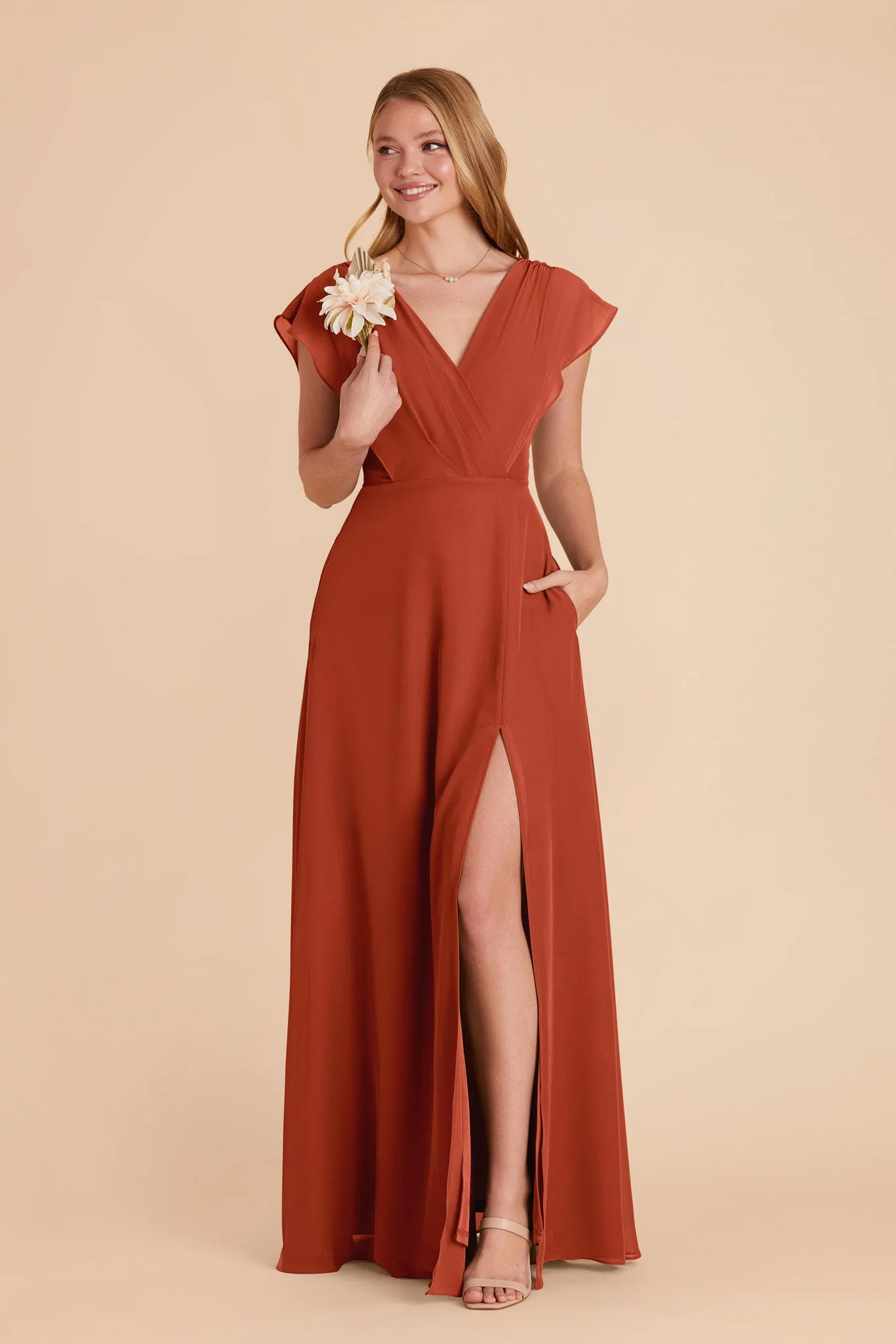 Violet Chiffon Dress - Auburn sold by Birdy Grey product image thumbnail 4