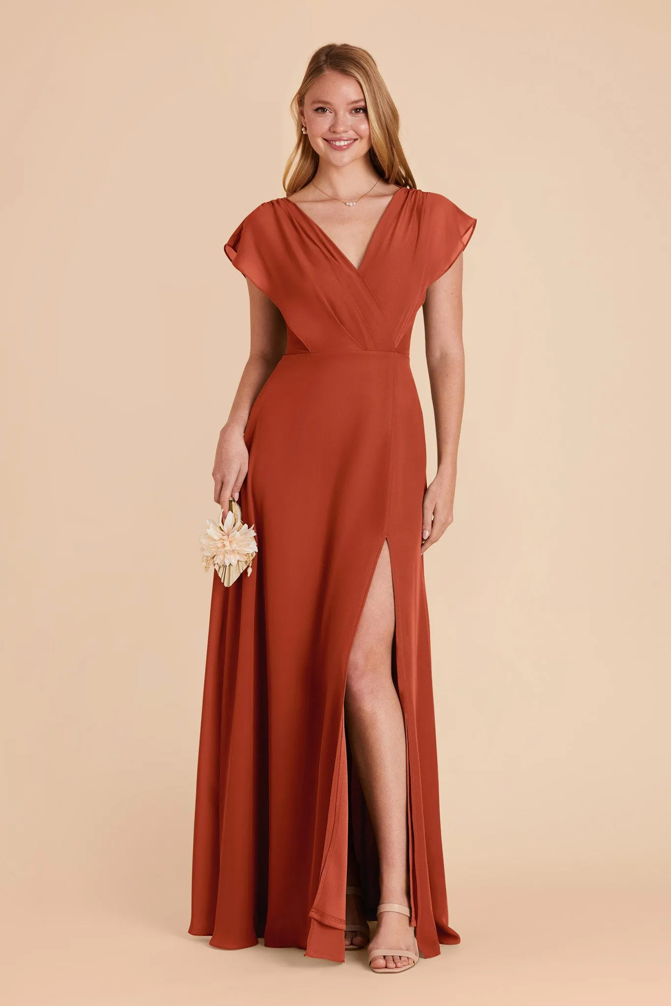 Violet Chiffon Dress - Auburn sold by Birdy Grey