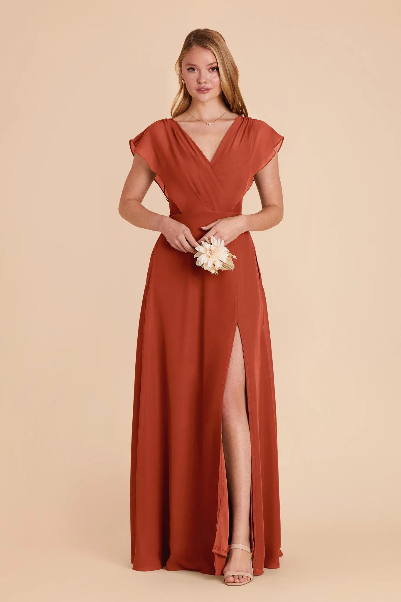 Violet Chiffon Dress - Auburn sold by Birdy Grey product image thumbnail 5