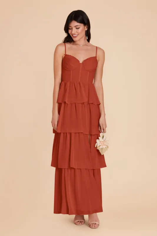 Lola Chiffon Dress - Auburn sold by Birdy Grey