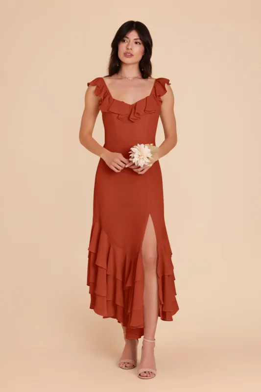 Ginny Chiffon Dress - Auburn sold by Birdy Grey