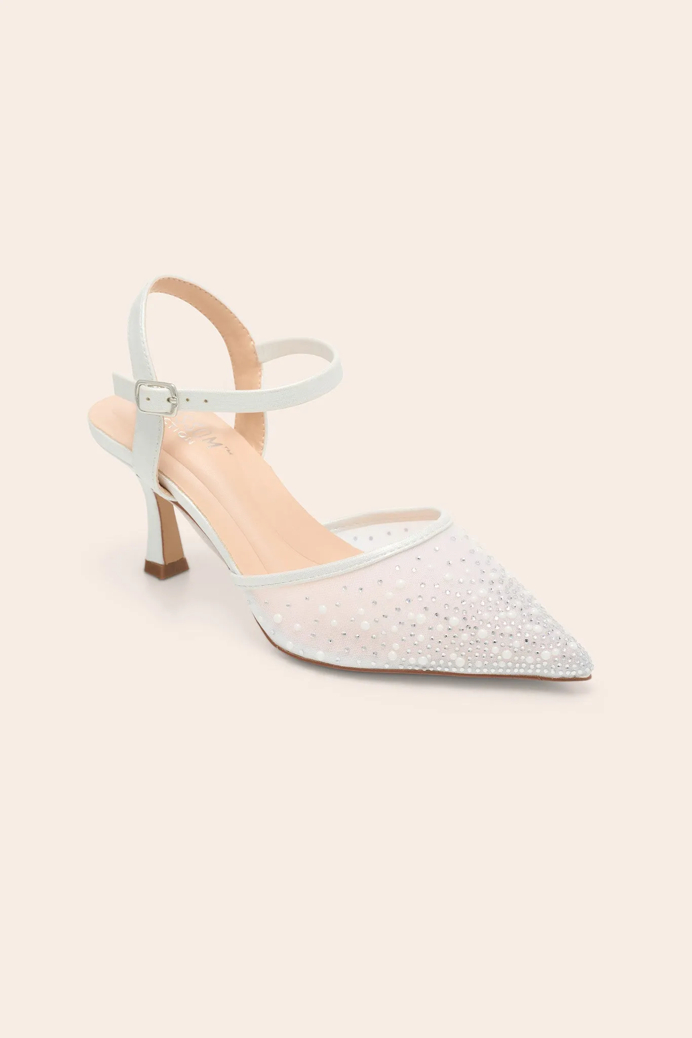 Selma Mesh Ankle Strap Heel - White sold by Birdy Grey product image thumbnail 2
