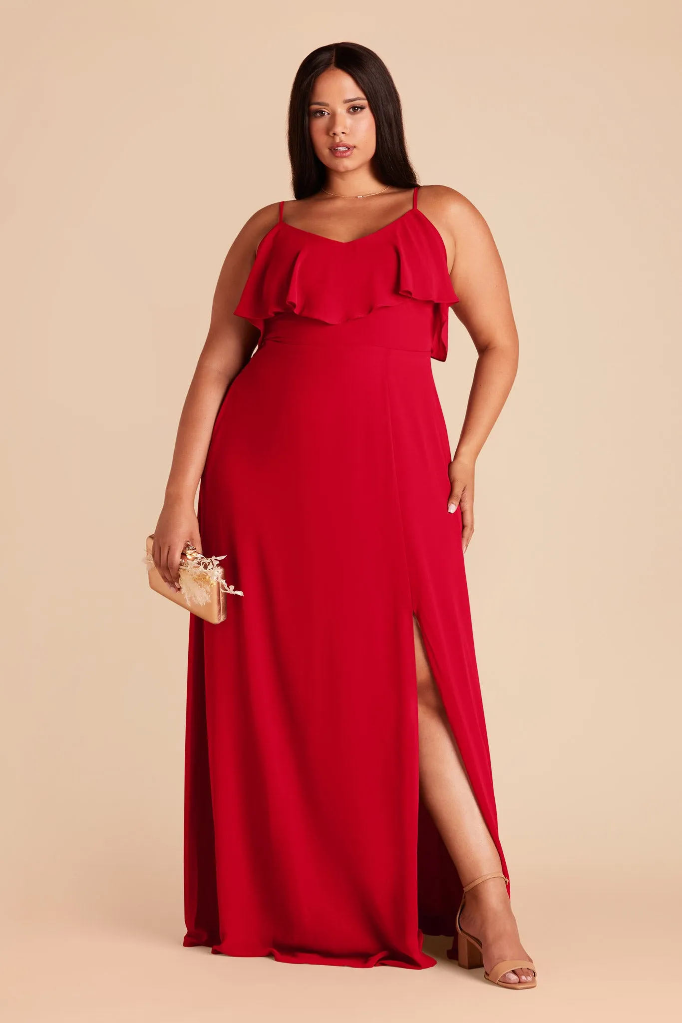 Jane Convertible Dress With Slit - Ruby Red sold by Birdy Grey product image thumbnail 2