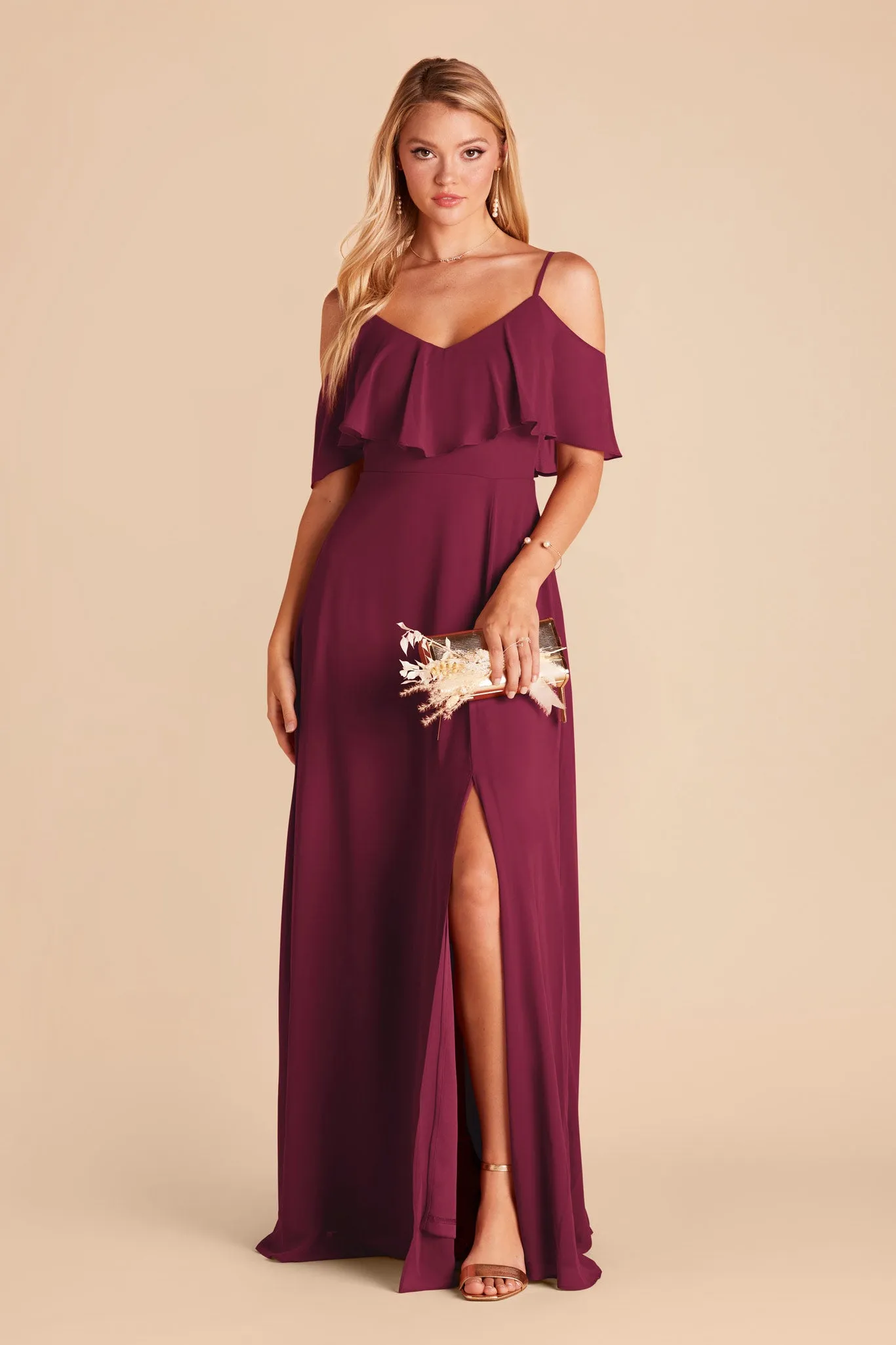 Jane Convertible Dress With Slit - Berry sold by Birdy Grey