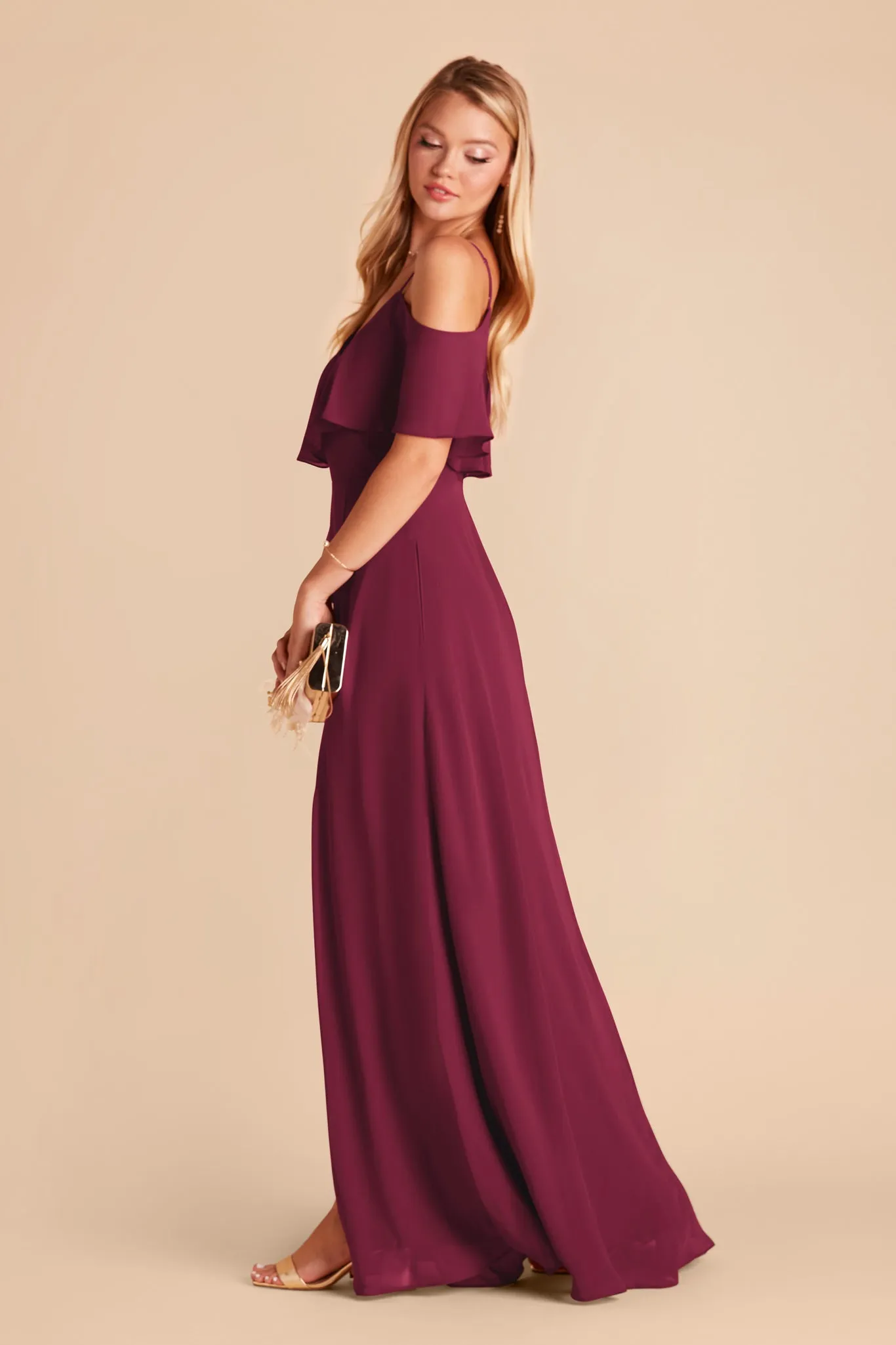Jane Convertible Dress With Slit - Berry sold by Birdy Grey product image thumbnail 5