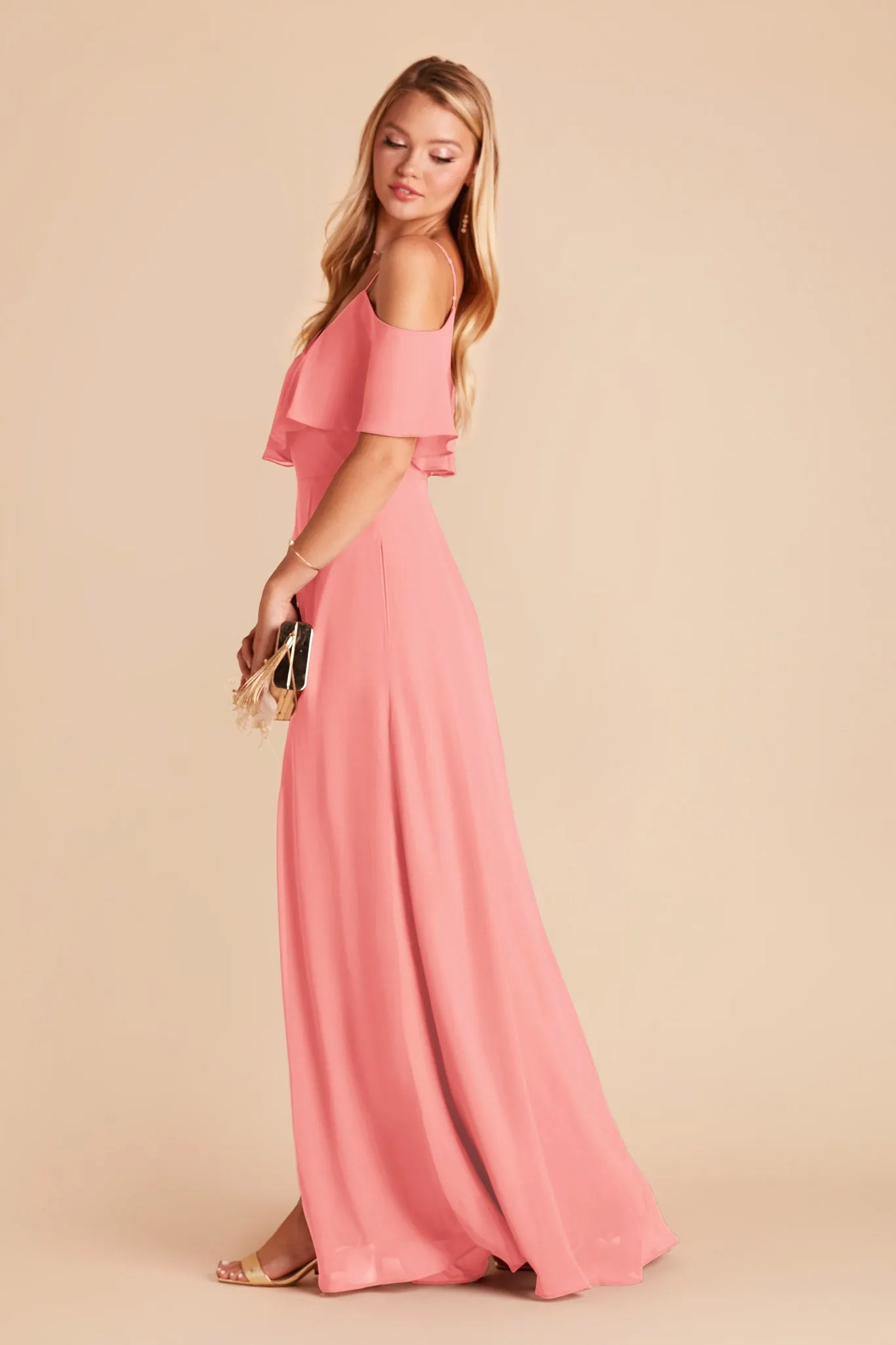 Jane Convertible Dress With Slit - Coral Pink sold by Birdy Grey product image thumbnail 5